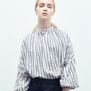 Nico oversized striped button down blouse size M/L